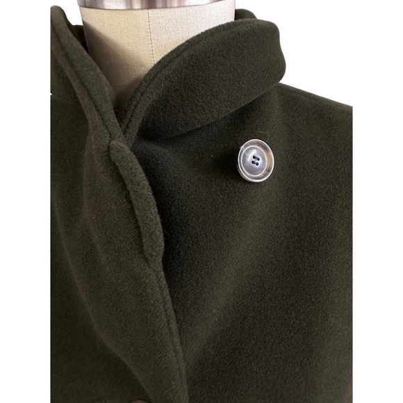 VTG YELL Germany Maxi Sack Coat Green Wool/Angora Womens Sz 38/M/L - Picture 3 of 10